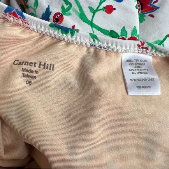 Garnet Hill Signature Lattice One-Piece Swimsuit – Floral – NWT – Size 6 - Picture 9 of 9
